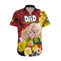 Personalised Dads Day Tonga Hawaiian Shirt Dad Ofa lahi atu - Polynesian Flowers Tribal - Wonder Print Shop