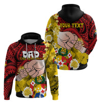 Personalised Dads Day Tonga Hoodie Dad Ofa lahi atu - Polynesian Flowers Tribal - Wonder Print Shop