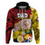 Personalised Fathers Day Polynesian Islands Tonga Hoodie Dad Ofa lahi atu - Polynesian Flowers Tribal - Wonder Print Shop