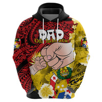 Personalised Fathers Day Polynesian Islands Tonga Hoodie Dad Ofa lahi atu - Polynesian Flowers Tribal - Wonder Print Shop