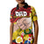 Personalised Fathers Day Polynesian Islands Tonga Kid Polo Shirt Dad Ofa lahi atu - Polynesian Flowers Tribal - Wonder Print Shop