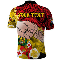 Personalised Fathers Day Polynesian Islands Tonga Polo Shirt Dad Ofa lahi atu - Polynesian Flowers Tribal - Wonder Print Shop