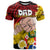 Personalised Fathers Day Polynesian Islands Tonga T Shirt Dad Ofa lahi atu - Polynesian Flowers Tribal - Wonder Print Shop