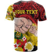 Personalised Dads Day Tonga T Shirt Dad Ofa lahi atu - Polynesian Flowers Tribal - Wonder Print Shop