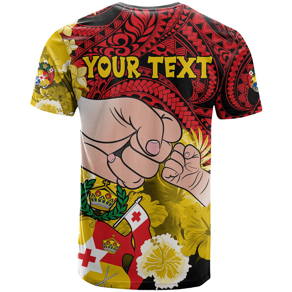 Personalised Fathers Day Polynesian Islands Tonga T Shirt Dad Ofa lahi atu - Polynesian Flowers Tribal - Wonder Print Shop
