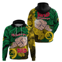 Fathers Day Polynesian Islands Vanuatu Hoodie Dad Mi lavem yu - Polynesian Flowers Tribal - Wonder Print Shop