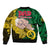 Fathers Day Polynesian Islands Vanuatu Sleeve Zip Bomber Jacket Dad Mi lavem yu - Polynesian Flowers Tribal - Wonder Print Shop