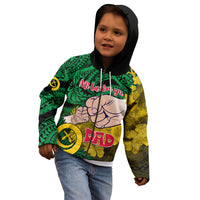 Personalised Dads Day Vanuatu Kid Hoodie Dad Mi lavem yu - Polynesian Flowers Tribal - Wonder Print Shop