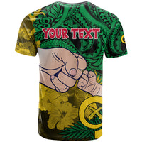 Personalised Dads Day Vanuatu T Shirt Dad Mi lavem yu - Polynesian Flowers Tribal - Wonder Print Shop