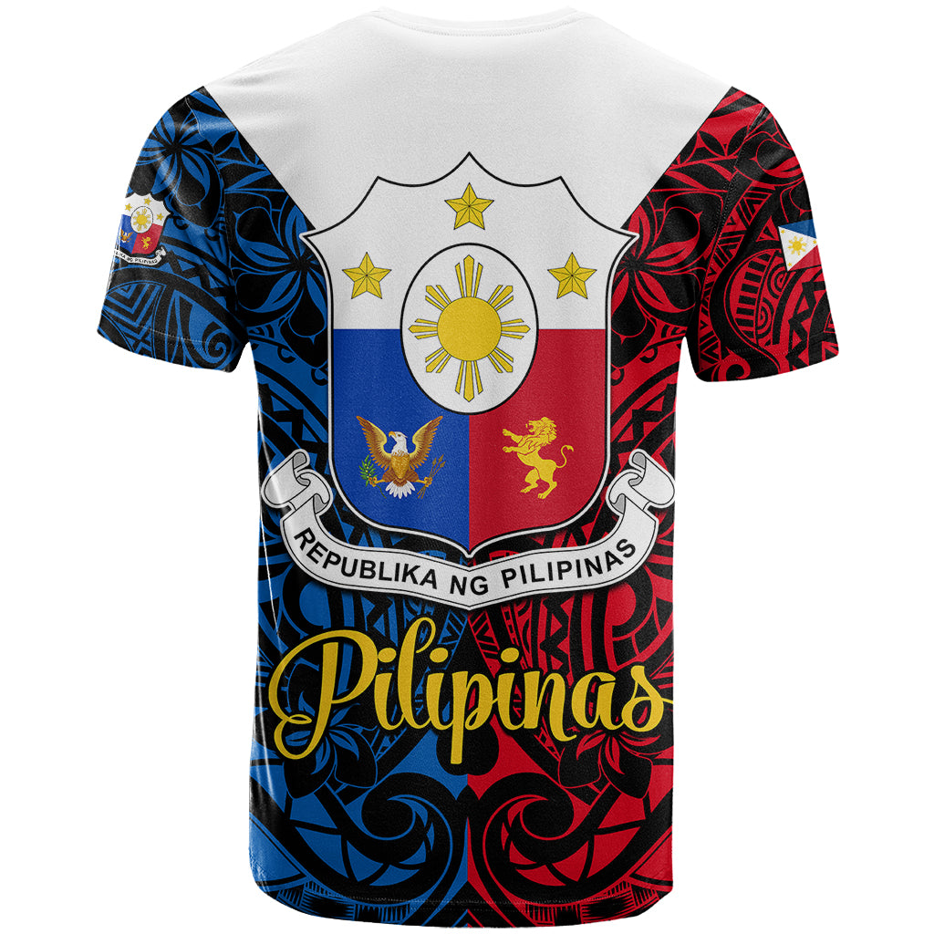 Polynesian Philippines T Shirt Pilipinas Flag Style for 125th Independence Anniversary Black - Wonder Print Shop