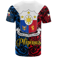 Polynesian Philippines T Shirt Pilipinas Flag Style for 125th Independence Anniversary Black - Wonder Print Shop