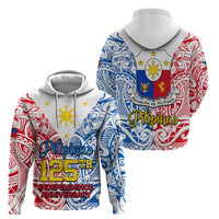 125th Independence Anniversary Philippines Hoodie Polynesian Pilipinas Flag Style - White - Wonder Print Shop