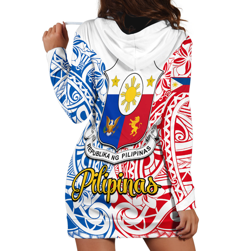 Polynesian Philippines Hoodie Dress Pilipinas Flag Style for 125th Independence Anniversary White - Wonder Print Shop