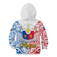 125th Independence Anniversary Philippines Kid Hoodie Polynesian Pilipinas Flag Style - White - Wonder Print Shop