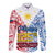125th Independence Anniversary Philippines Long Sleeve Button Shirt Polynesian Pilipinas Flag Style - White - Wonder Print Shop