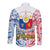 125th Independence Anniversary Philippines Long Sleeve Button Shirt Polynesian Pilipinas Flag Style - White - Wonder Print Shop