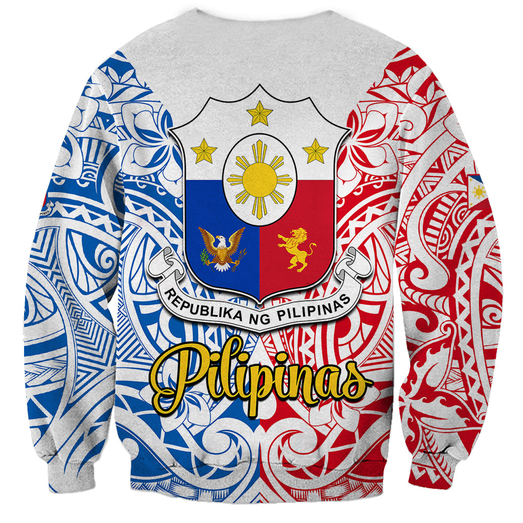 125th Independence Anniversary Philippines Sweatshirt Polynesian Pilipinas Flag Style - White - Wonder Print Shop
