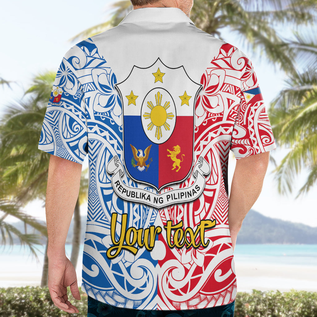 Personalised Polynesian Philippines Hawaiian Shirt Pilipinas Flag Style for 125th Independence Anniversary White - Wonder Print Shop