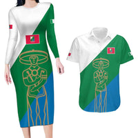 Personalized Italy Abruzzo Couples Matching Long Sleeve Bodycon Dress and Hawaiian Shirt Inspiration Flags Style