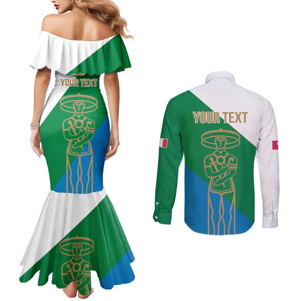 Personalized Italy Abruzzo Couples Matching Mermaid Dress and Long Sleeve Button Shirt Inspiration Flags Style