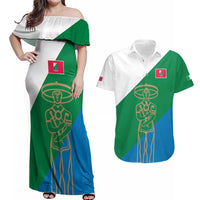 Personalized Italy Abruzzo Couples Matching Off Shoulder Maxi Dress and Hawaiian Shirt Inspiration Flags Style