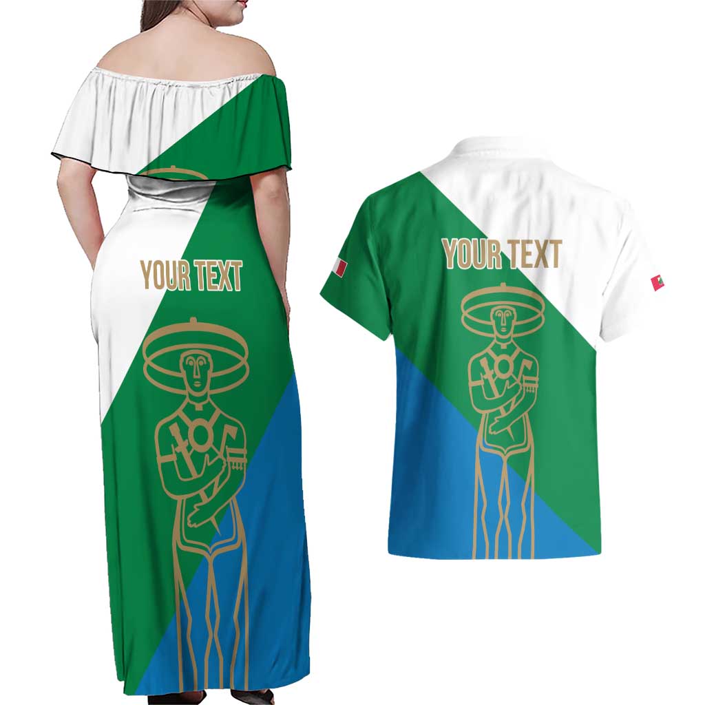 Personalized Italy Abruzzo Couples Matching Off Shoulder Maxi Dress and Hawaiian Shirt Inspiration Flags Style