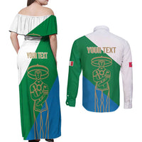 Personalized Italy Abruzzo Couples Matching Off Shoulder Maxi Dress and Long Sleeve Button Shirt Inspiration Flags Style