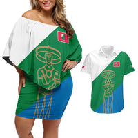 Personalized Italy Abruzzo Couples Matching Off Shoulder Short Dress and Hawaiian Shirt Inspiration Flags Style