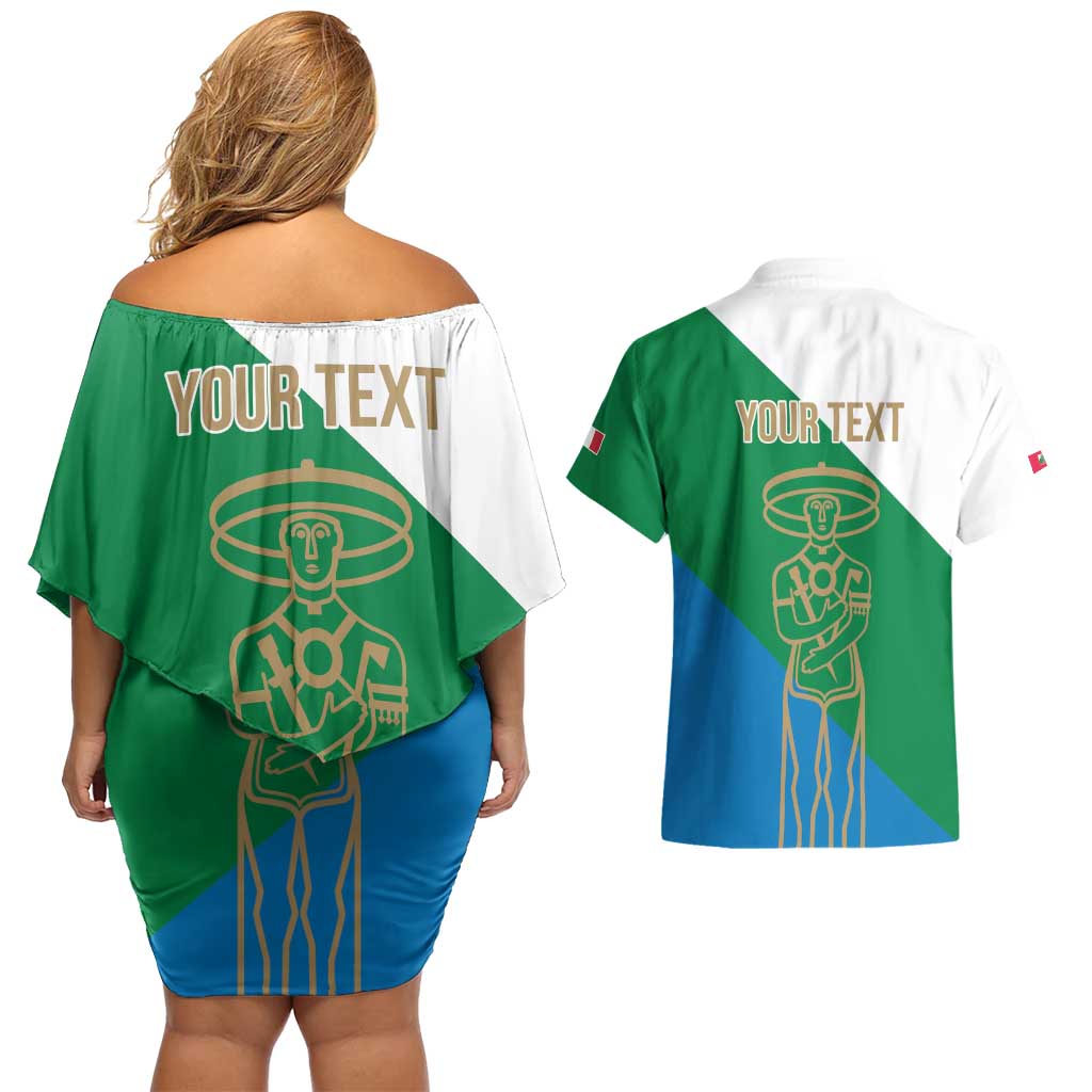 Personalized Italy Abruzzo Couples Matching Off Shoulder Short Dress and Hawaiian Shirt Inspiration Flags Style