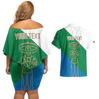 Personalized Italy Abruzzo Couples Matching Off Shoulder Short Dress and Hawaiian Shirt Inspiration Flags Style