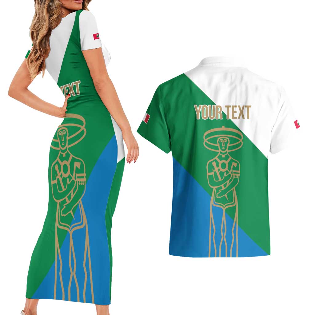 Personalized Italy Abruzzo Couples Matching Short Sleeve Bodycon Dress and Hawaiian Shirt Inspiration Flags Style