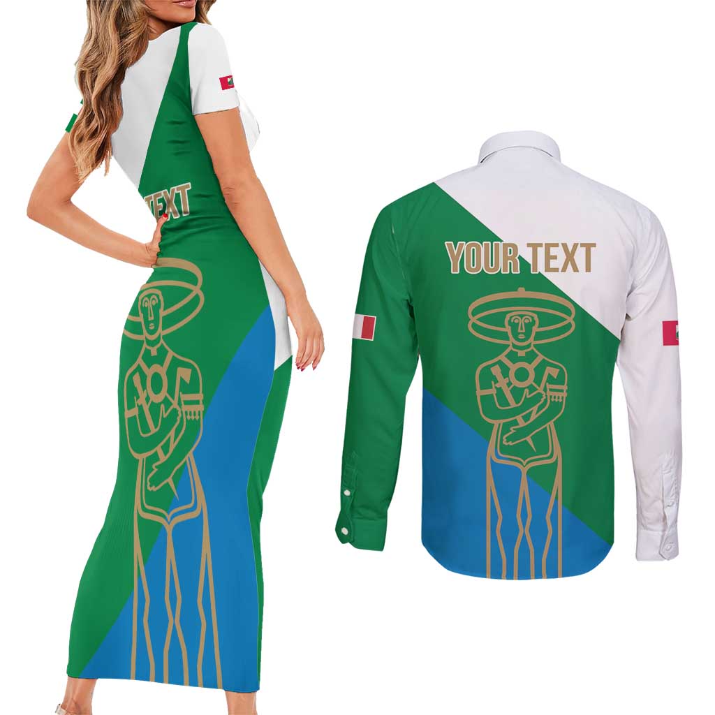 Personalized Italy Abruzzo Couples Matching Short Sleeve Bodycon Dress and Long Sleeve Button Shirt Inspiration Flags Style