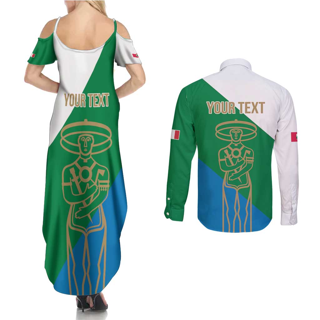 Personalized Italy Abruzzo Couples Matching Summer Maxi Dress and Long Sleeve Button Shirt Inspiration Flags Style
