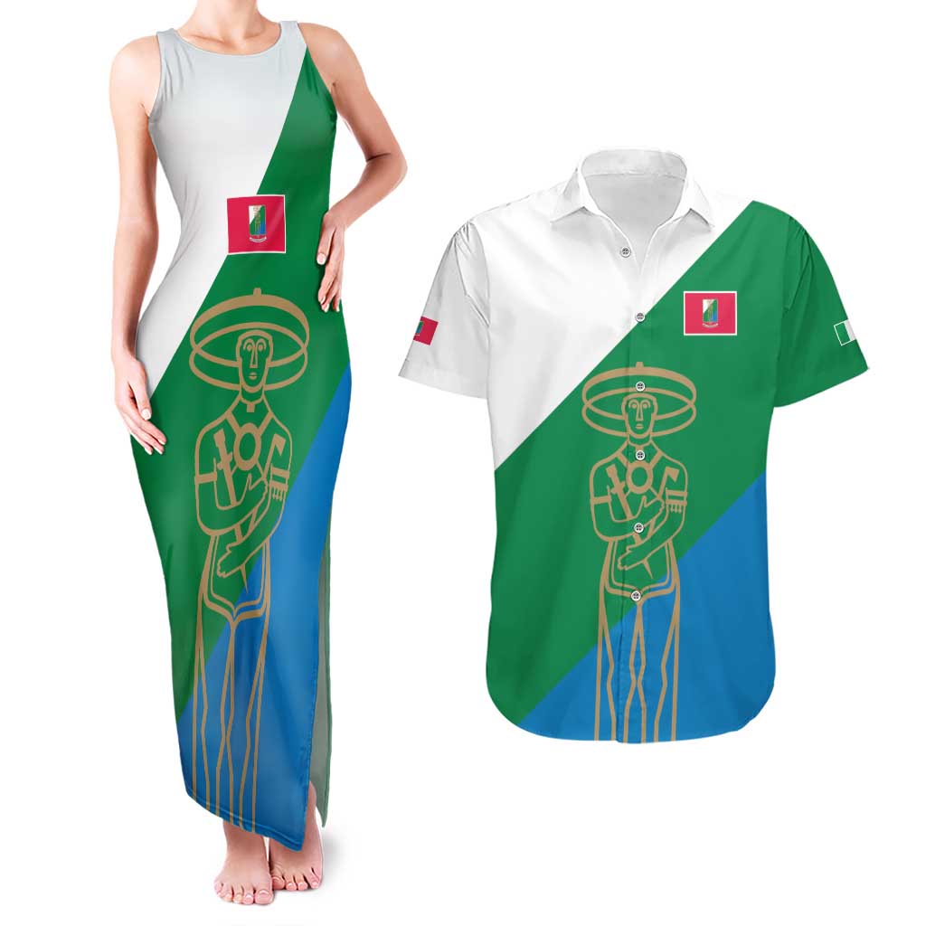 Personalized Italy Abruzzo Couples Matching Tank Maxi Dress and Hawaiian Shirt Inspiration Flags Style