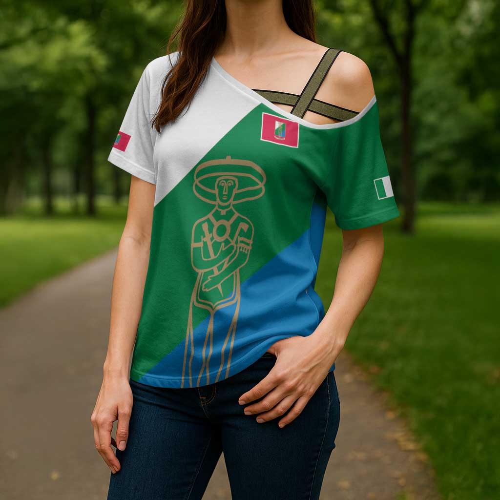 Personalized Italy Abruzzo Cross Shoulder Shirt Inspiration Flags Style - Wonder Print Shop