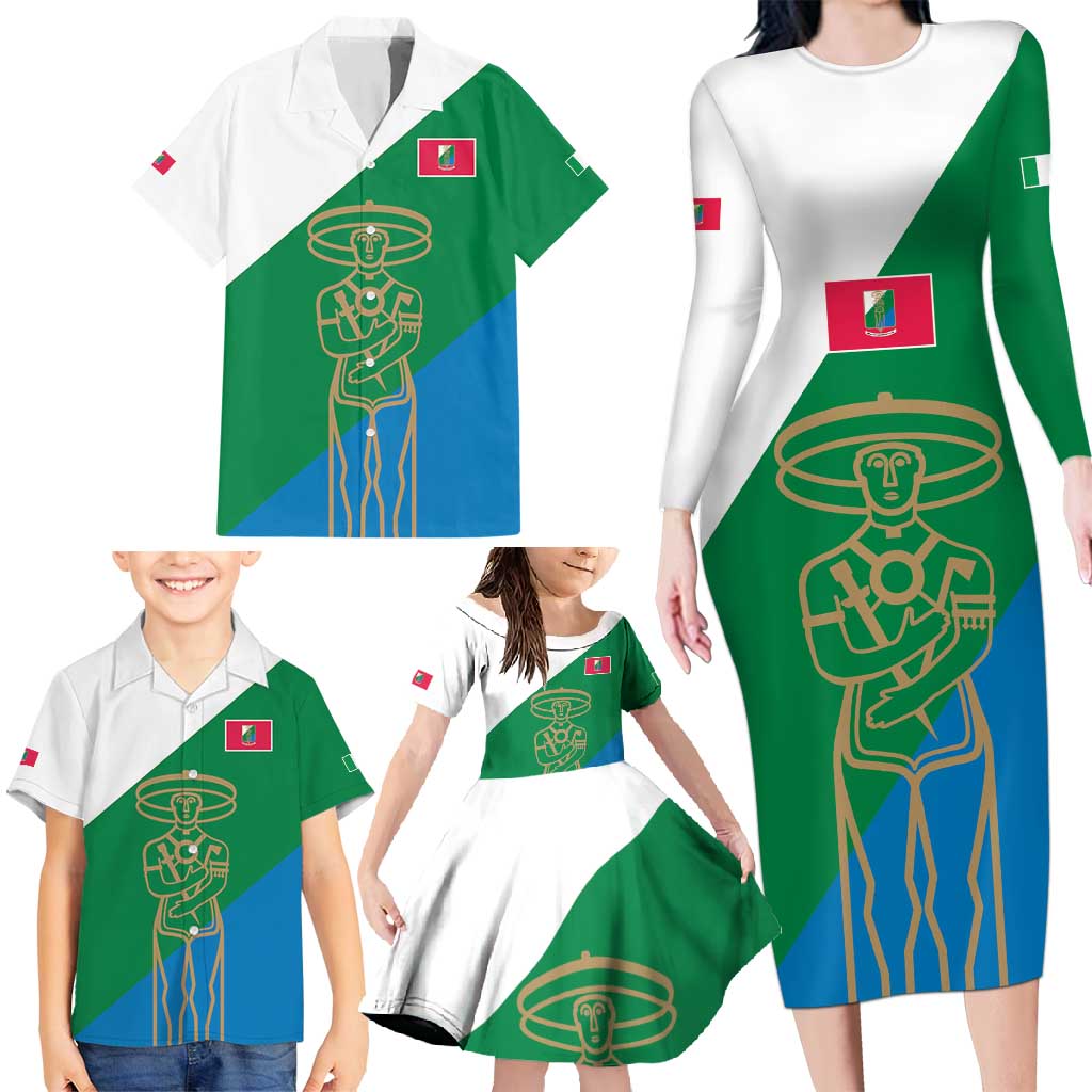 Personalized Italy Abruzzo Family Matching Long Sleeve Bodycon Dress and Hawaiian Shirt Inspiration Flags Style