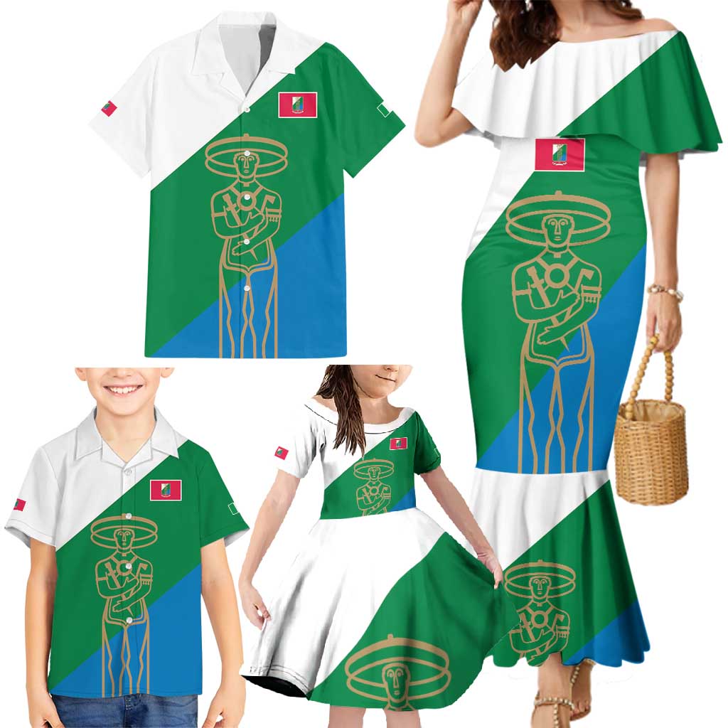 Personalized Italy Abruzzo Family Matching Mermaid Dress and Hawaiian Shirt Inspiration Flags Style