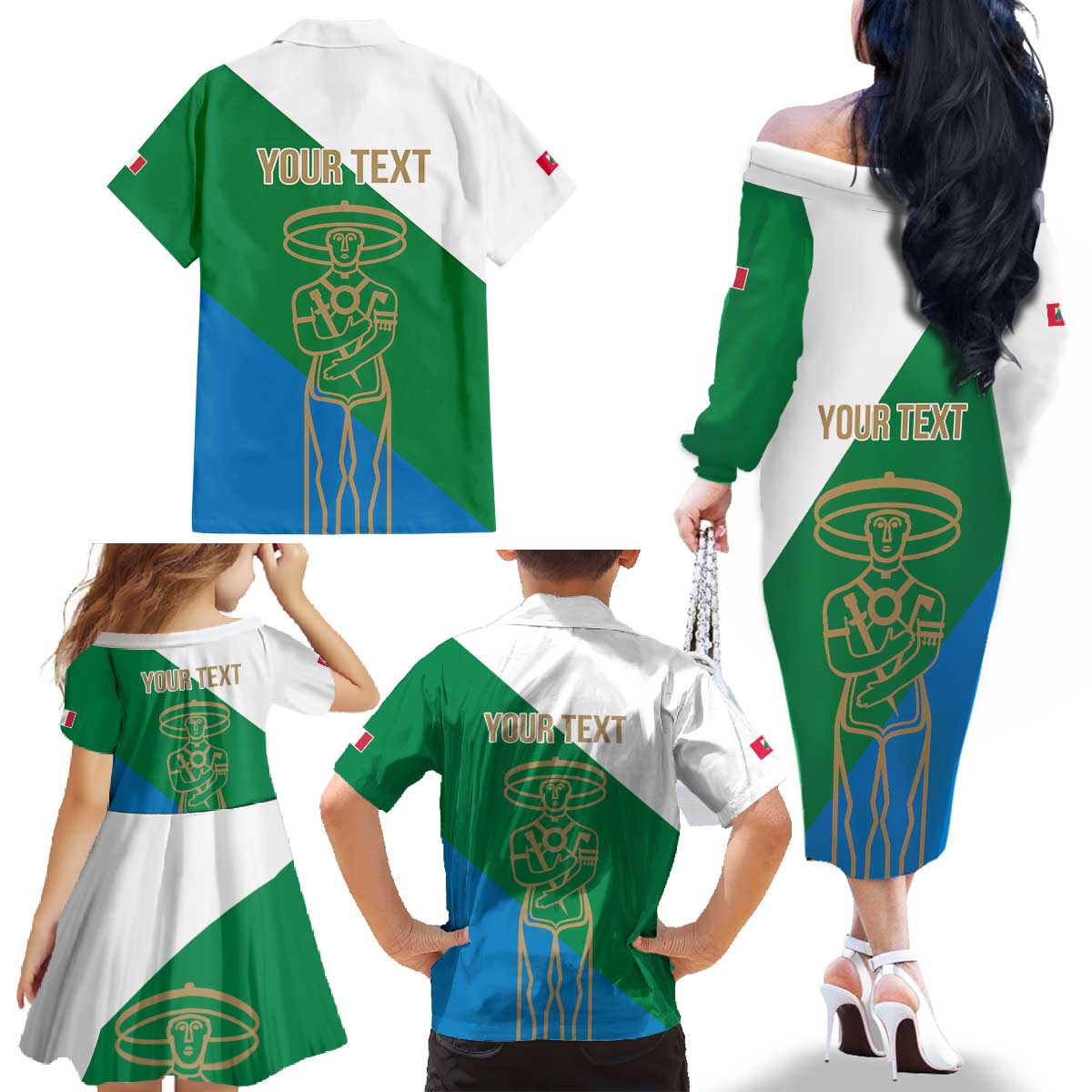 Personalized Italy Abruzzo Family Matching Off The Shoulder Long Sleeve Dress and Hawaiian Shirt Inspiration Flags Style