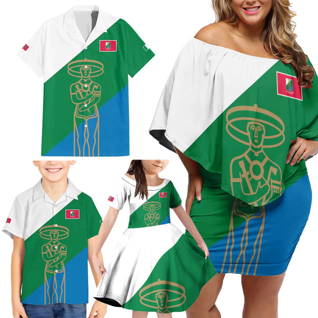 Personalized Italy Abruzzo Family Matching Off Shoulder Short Dress and Hawaiian Shirt Inspiration Flags Style