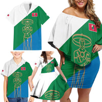 Personalized Italy Abruzzo Family Matching Off Shoulder Short Dress and Hawaiian Shirt Inspiration Flags Style