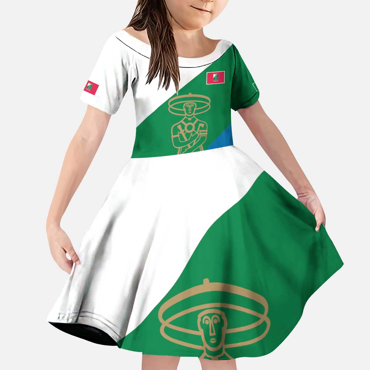 Personalized Italy Abruzzo Kid Short Sleeve Dress Inspiration Flags Style