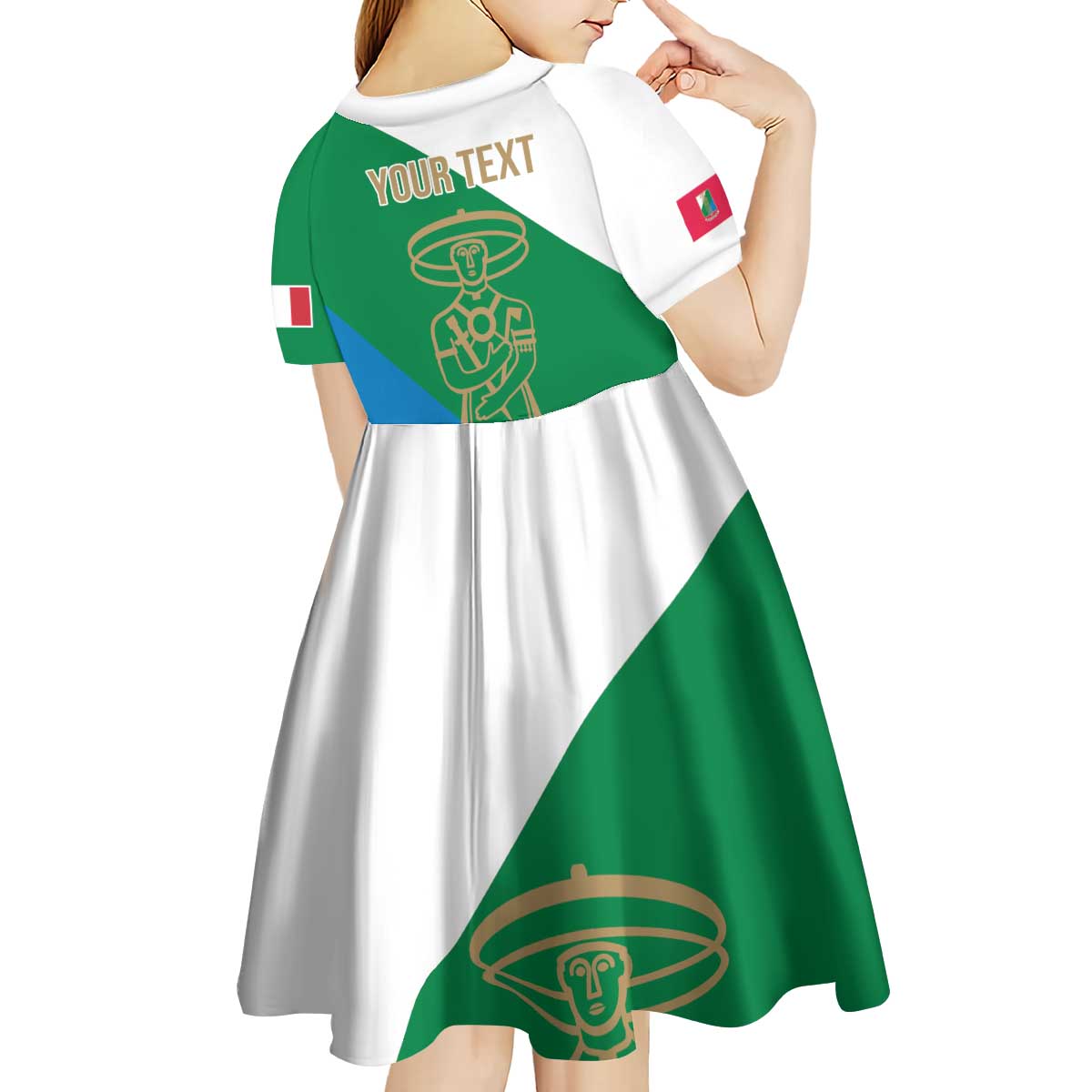 Personalized Italy Abruzzo Kid Short Sleeve Dress Inspiration Flags Style