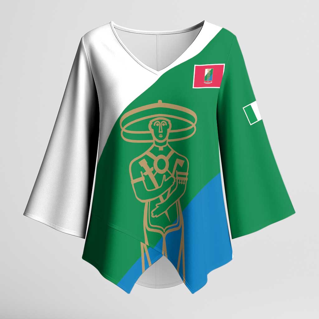 Personalized Italy Abruzzo Kimono Sleeve Blouse Inspiration Flags Style - Wonder Print Shop