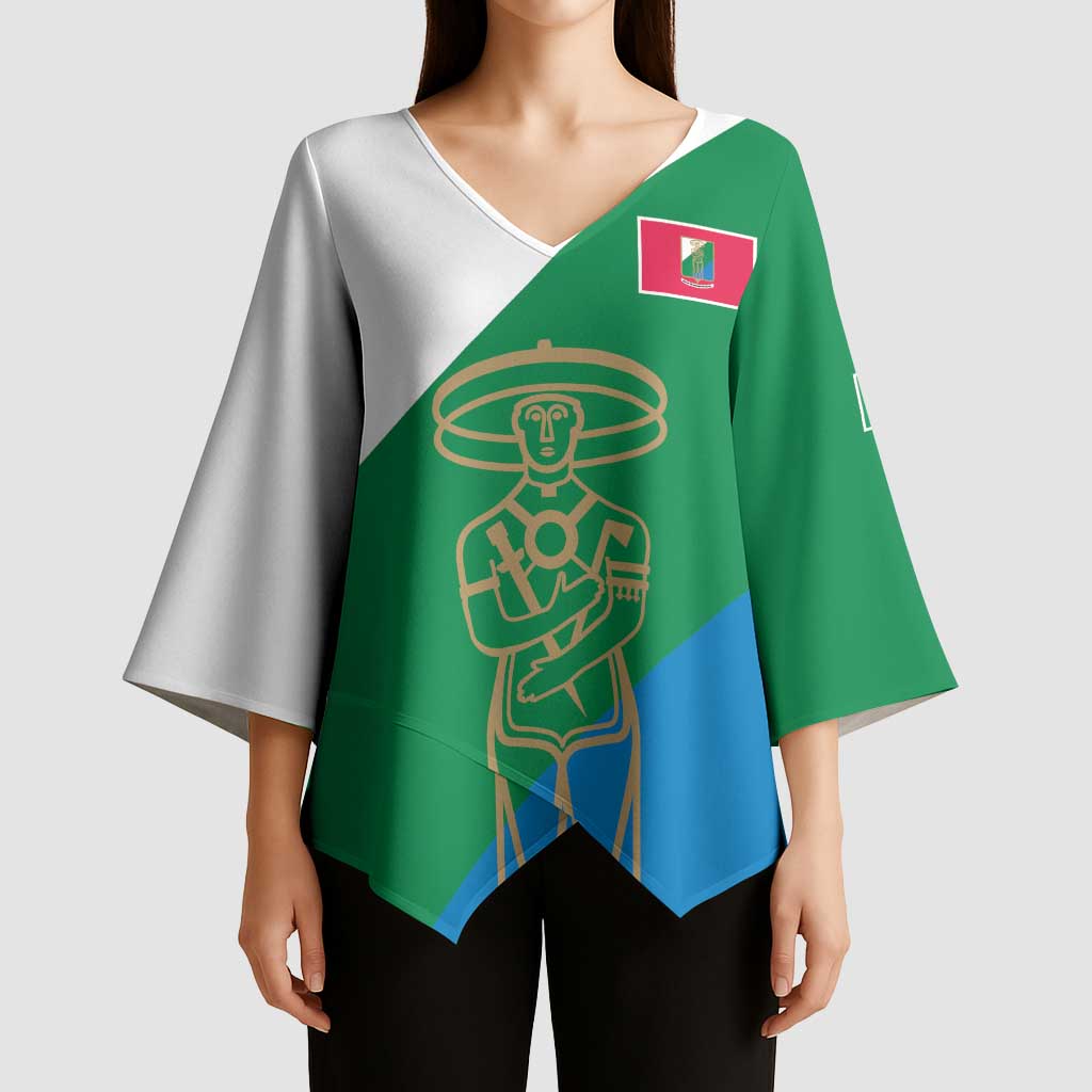 Personalized Italy Abruzzo Kimono Sleeve Blouse Inspiration Flags Style - Wonder Print Shop