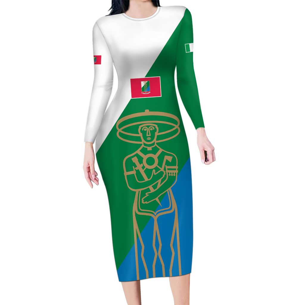 Personalized Italy Abruzzo Long Sleeve Bodycon Dress Inspiration Flags Style
