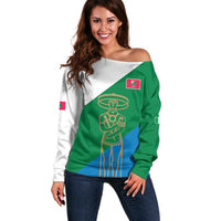 Personalized Italy Abruzzo Off Shoulder Sweater Inspiration Flags Style