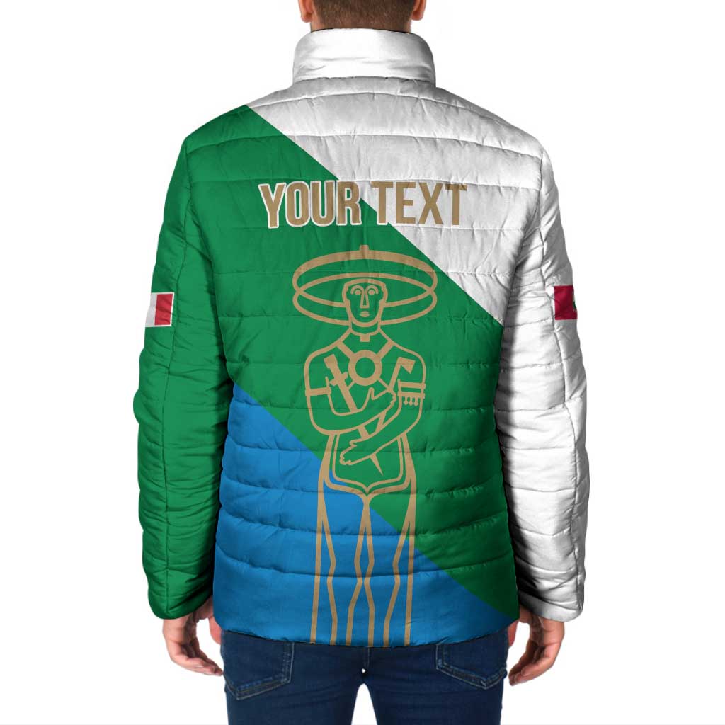 Personalized Italy Abruzzo Padded Jacket Inspiration Flags Style - Wonder Print Shop