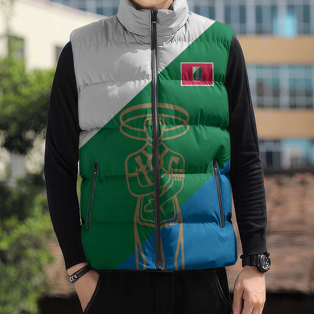 Personalized Italy Abruzzo Sleeveless Puffer Jacket Inspiration Flags Style - Wonder Print Shop
