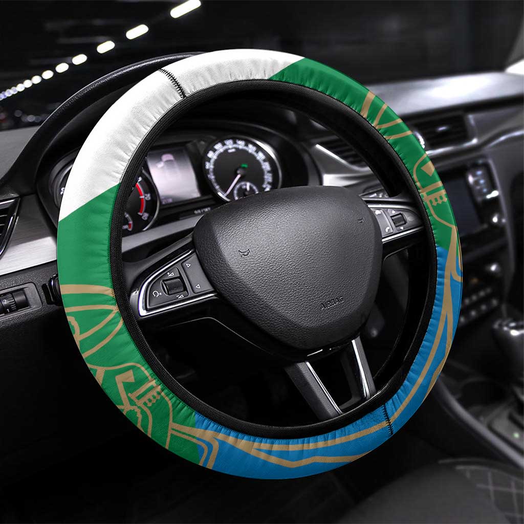 Italy Abruzzo Steering Wheel Cover Inspiration Flags Style