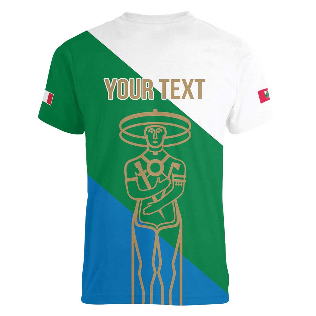 Personalized Italy Abruzzo Women V-Neck T-Shirt Inspiration Flags Style